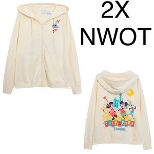 Walt Disney World Minnie Mouse & Friends Play in the Park embroidered Zip Hoodie